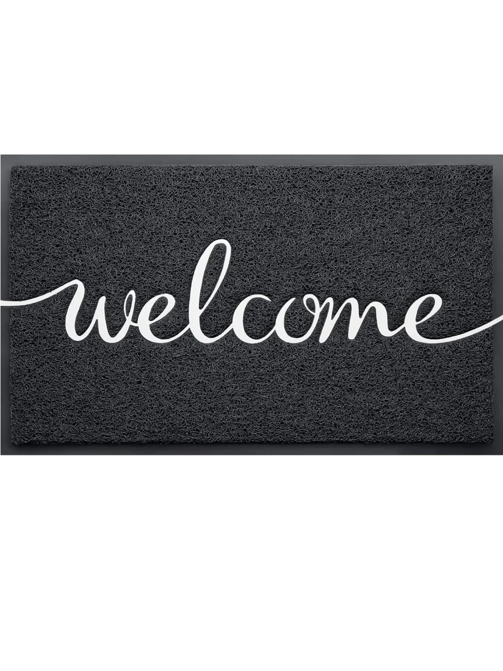 Black and White Welcome Outdoor/ Indoor Non-Slip Doormat